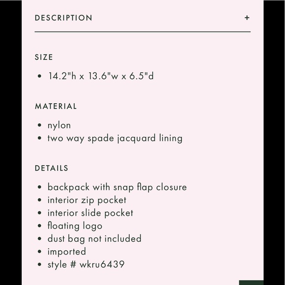 Kate Spade Ellie heart quilted backpack cranberry - Picture 3 of 11